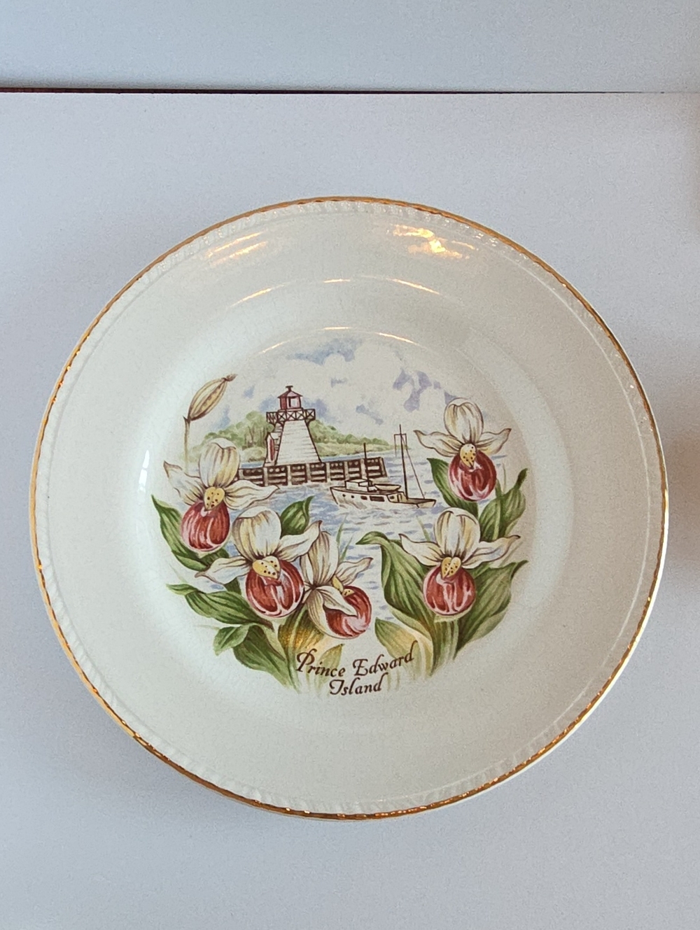 Vintage 1970's Prince Edward Island Porcelain Souvenir Plate, 8" Dia -Canada